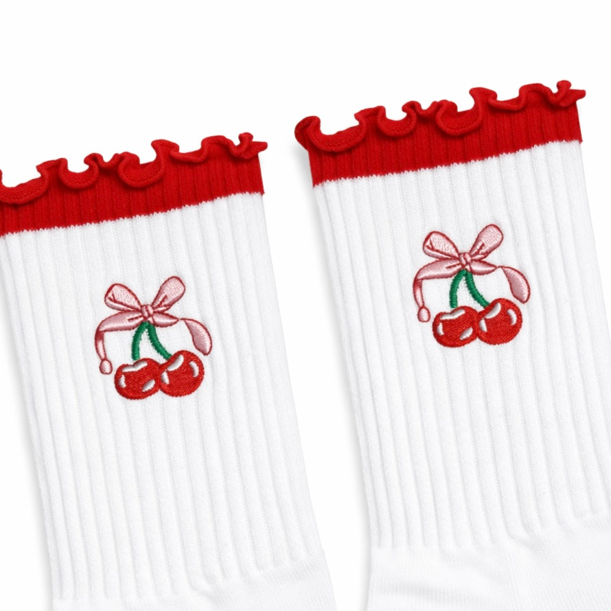Cherry Ruffle - Pilates Socks