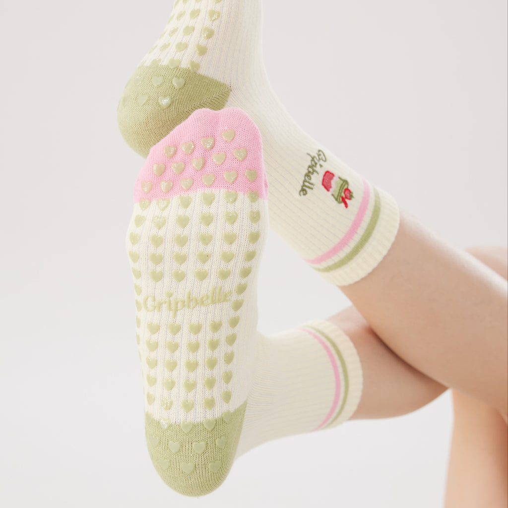 Strawberry Matcha - Pilates Grip Socks
