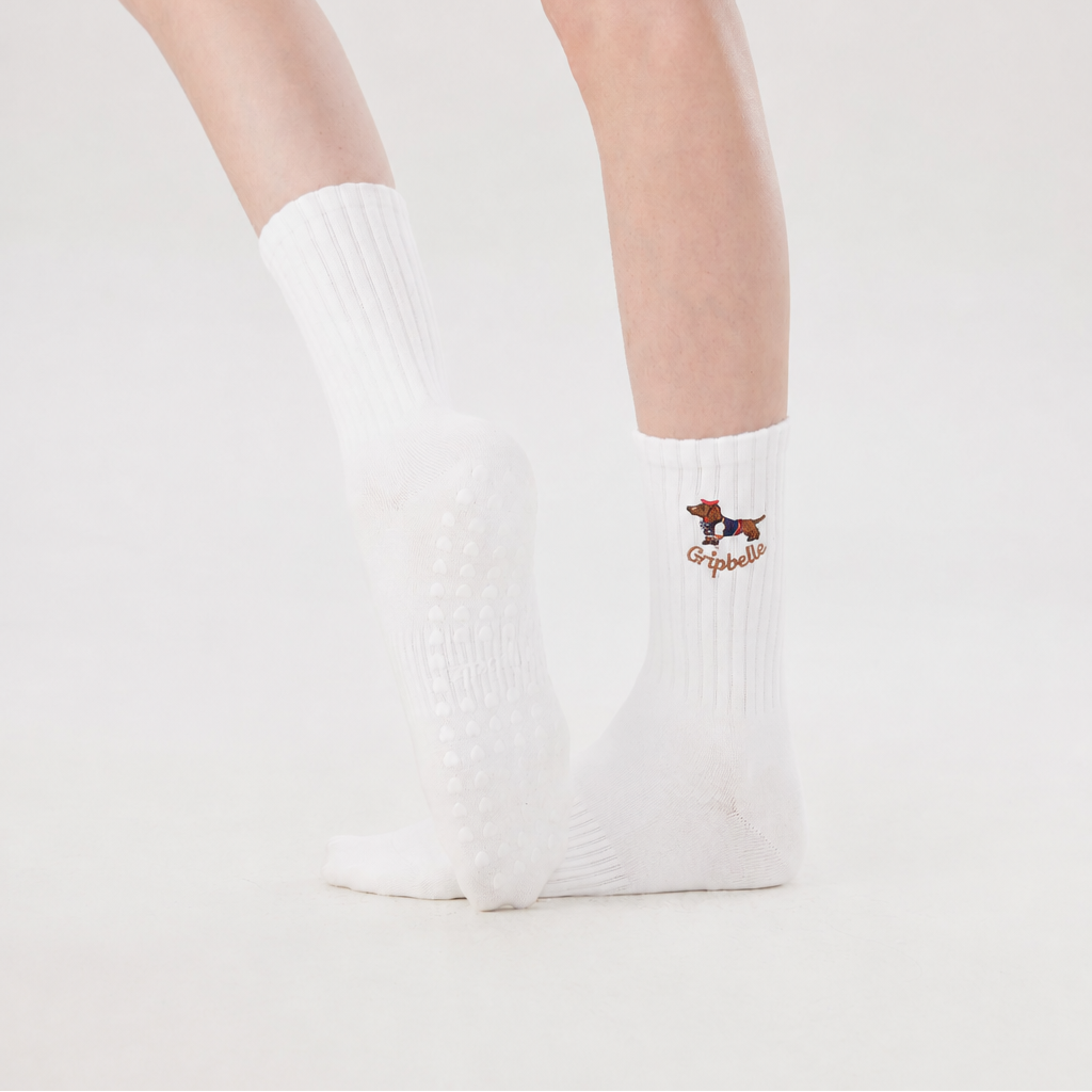 Sunday Best Puppy – Pilates Grip Socks