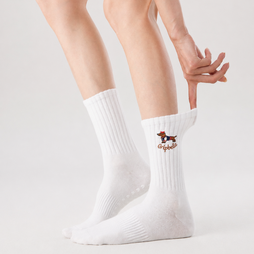 Sunday Best Puppy – Pilates Grip Socks