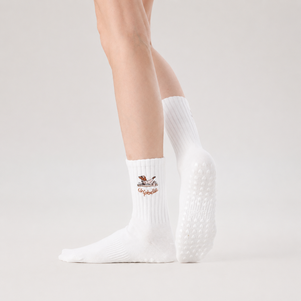 Pilates Morning Puppy – Pilates Grip Socks