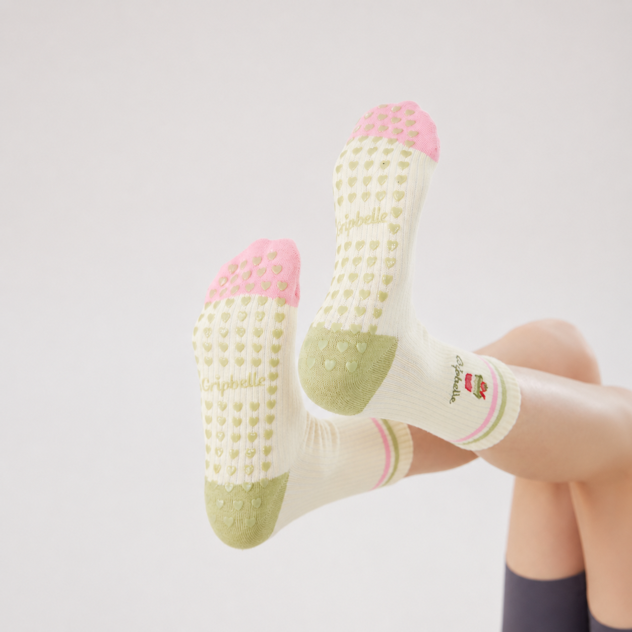 Strawberry Matcha - Pilates Grip Socks